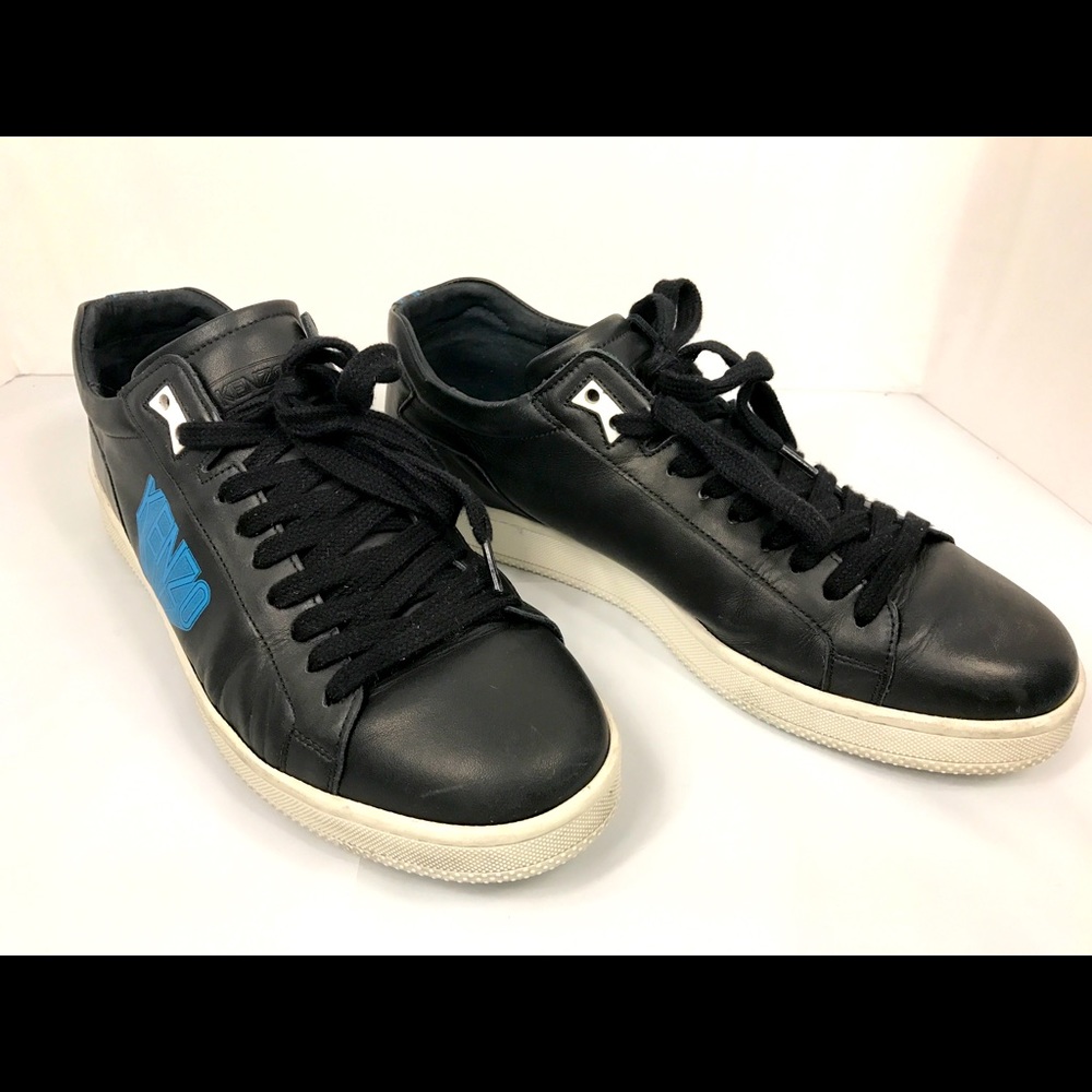 Kenzo Paris Men’s Tenniz Napa black logo print low top sneakers size 10 US